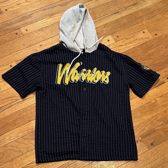 Golden State Warriors Navy and Royal Pinstripe Hoodie - Picture 1 of 3